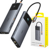 ADAPTER HUB 10W1 BASEUS 2X HDMI, USB-C, 3XUSB-A+RJ45+SD/TF, PD (SZARY)