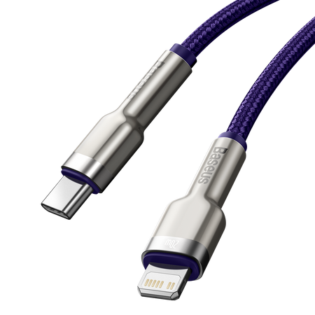 KABEL USB-C DO LIGHTNING BASEUS CAFULE, PD, 20W, 1M (FIOLETOWY)