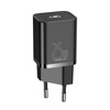 ŁADOWARKA SIECIOWA BASEUS SUPER SI QUICK CHARGER 1C 25W Z PRZEWODEM USB-C DO USB-C 1M (CZARNA)