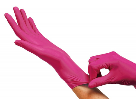 RĘKAWICE NITRYLOWE BEZPUDROWE MAXTER S RÓŻOWE 100SZT