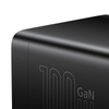Ładowarka sieciowa / listwa zasilająca Baseus GaN3 Pro 2x USB + 2xUSB-C + AC, 100W (czarna)