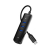 ADAPTER 4W1 UGREEN CM416 HUB USB DO 4X USB 0.25M (CZARNY)