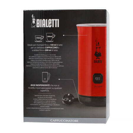 BIALETTI MILK FROTHER MKF02 ROSSO - ELEKTRYCZNY SPIENIACZ DO MLEKA CZERWONY