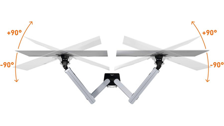 RAMIĘ NA 2 MONITORY STANOWISKO STACJONARNE DURABLE SELECT PLUS 509723 SREBRNE