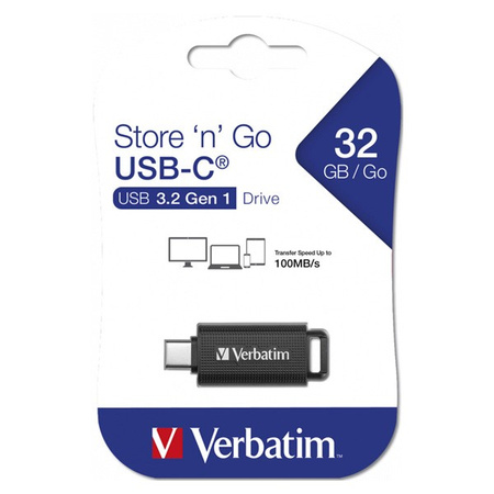 VERBATIM USB FLASH DISK, USB-C, 32GB, STORE ,N, GO USB-C, CZARNY, 49457, DO ARCHIWIZACJI DANYCH