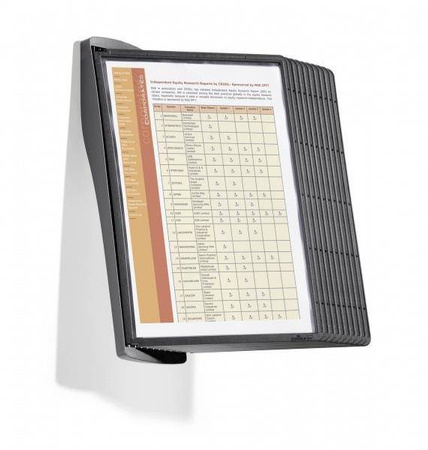SYSTEM PREZENTACYJNY NAŚCIENNY Z 10 PANELAMI A4 DURABLE SHERPA STYLE WALL 585401 CZARNYMI
