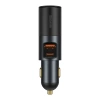 Ładowarka samochodowa Baseus Share Together Fast z gniazdem zapalniczki, 2x USB, 120W (szara)