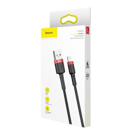 KABEL LIGHTNING USB BASEUS CAFULE 1,5A 2M (CZARNO-CZERWONY)
