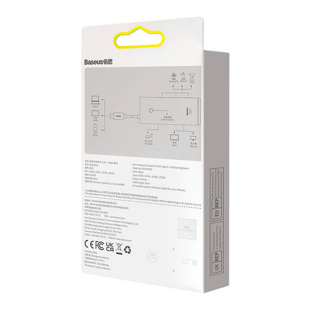 HUB BASEUS 5-PORTOWY USB-C DO HDMI+USB3.0X3+PD (CZARNY)