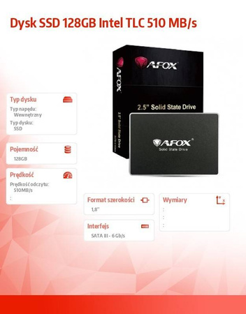 AFOX DYSK SSD 128GB INTEL TLC 510 MB/S