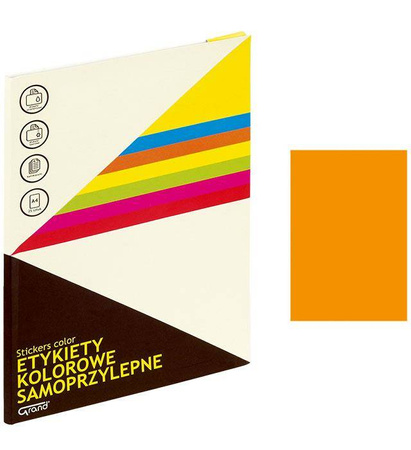ETYKIETY SAMOPRZYLEPNE 210X297MM GRAND 150-1066 POMARAŃCZOWE 25ARK