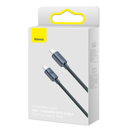 KABEL USB-C DO USB-C BASEUS CRYSTAL SHINE, 100W, 1.2M (CZARNY)