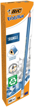 OŁÓWEK TRÓJKĄTNY Z GUMKĄ BEZDRZEWNY BIC EVOLUTION TRIANGLE 964849 HB
