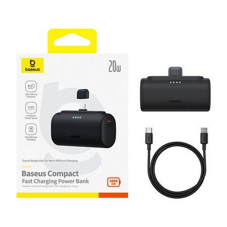 Powerbank BASEUS Compact 5000mAh 20W Lightning (czarny)