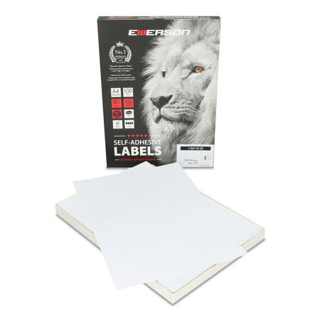 ETYKIETY SAMOPRZYLEPNE 118X118MM CD EMERSON 010 QCT BIAŁE 100ARK*2SZT