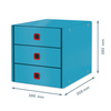 POJEMNIK Z SZUFLADAMI 286X358X282MM LEITZ CLICK & STORE COSY 53680061 MORSKI NIEBIESKI 3 SZUFLADY