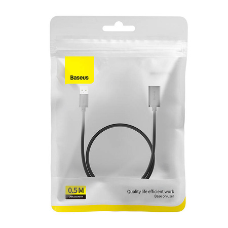 Przedłuzacz Baseus USB 2.0 męski do żeński, AirJoy series, 0.5m (czarny)