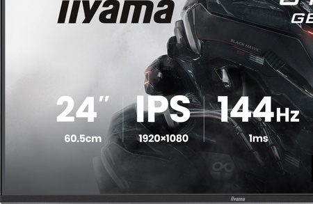 IIYAMA MONITOR 23,8 CALA GB2441HSU-B1 IPS,FHD,144HZ,1MS,2XUSB,350CD,HDMI,DP,HAS (150) PIVOT