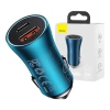Ładowarka samochodowa Baseus Golden Contactor Max, USB + USB-C, 60W (niebieska)