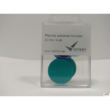 MAGNESY 32MM VICTORY OFFICE PRODUCTS 5032KM4-99P PASTELOWE MIX KOLORÓW 4SZT