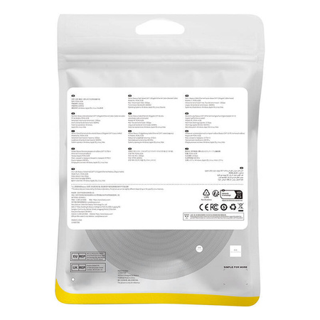 KABEL SIECIOWY W OPLOCIE KAT. 7 BASEUS ETHERNET RJ45, 10GBPS, 0,5M (CZARNY)