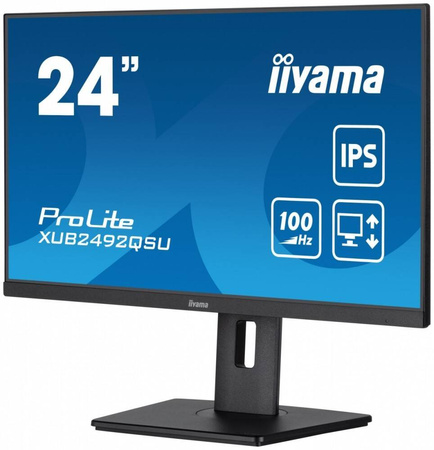 IIYAMA MONITOR 23.8 CALA PROLITE XUB2492QSU-B1 IPS,QHD,USB-C,100HZ,3XUSB(3.2),HDMI,DP 300CD/M2,FREESYNC,2X2W,HAS(150MM),PIVOT