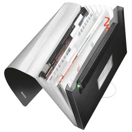 TECZKA SEGREGUJĄCA A4 LEITZ STYLE 39570094 SATYNOWA CZERŃ 6 PRZEGRÓDEK