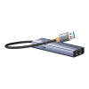 Hub Baseus UltraJoy Series Lite 4-Port (USB do USB 3.0*3+RJ45*1+USB-C 5V) (szary)