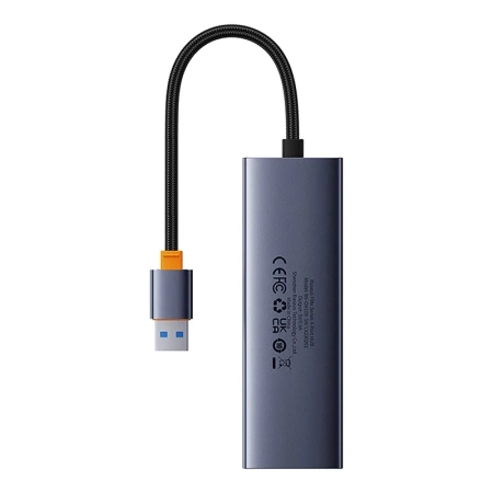 HUB 4W1 BASEUS ULTRAJOY  USB-A DO USB 3.0 + RJ45 (SZARY)