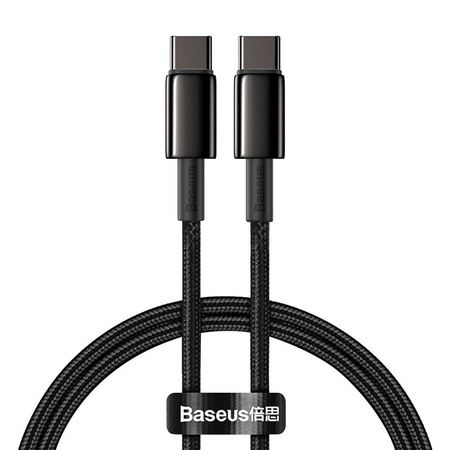 Kabel USB-C do USB-C Baseus Tungsten Gold, 100W,  2m (czarny)
