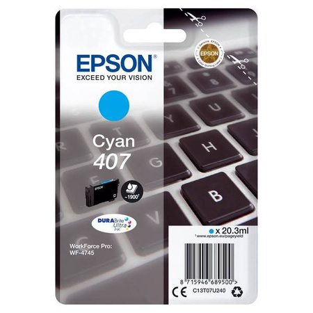 EPSON ORYGINALNY INK / TUSZ C13T07U240, CYAN, 1900S, 20.3ML, EPSON WF-4745