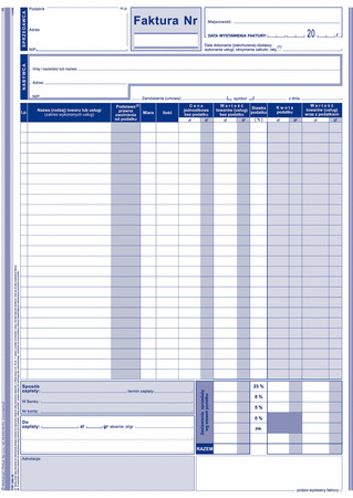 DRUK AKCYDENSOWY FA DLA PROWADZĄCYCH SPRZEDAŻ W CENACH NETTO A4 MICHALCZYK I PROKOP WIELOKOPIA 80 KART. 