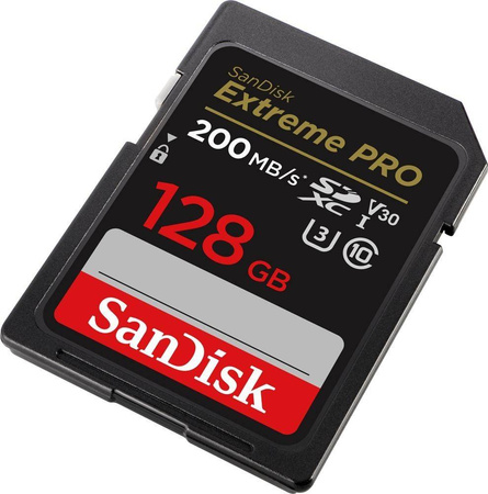 SANDISK KARTA PAMIĘCI EXTREME PRO SDXC 128GB 200/90 MB/S V30 UHS-I U3
