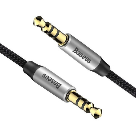 KABEL AUDIO MINI JACK 3,5MM AUX BASEUS YIVEN 1M (CZARNO-SREBRNY)