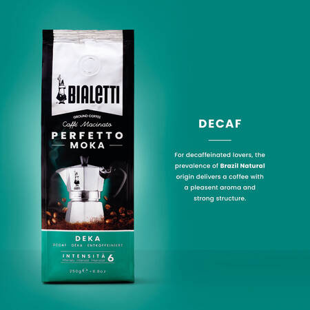 KAWA MIELONA BIALETTI PERFETTO MOKA DEKA - KAWA BEZKOFEINOWA 250G
