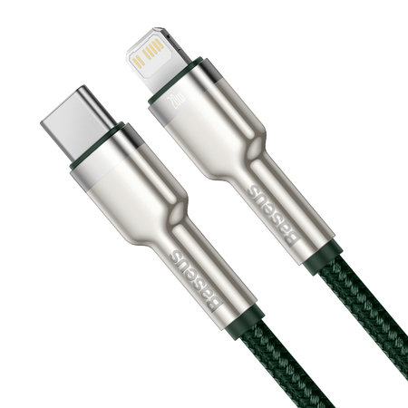 Kabel USB-C do Lightning Baseus Cafule, PD, 20W, 1m (zielony)