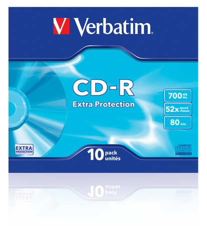 PŁYTA CD-R 700MB 52X VERBATIM DATALIFE 43415 SLIM 10 SZT.
