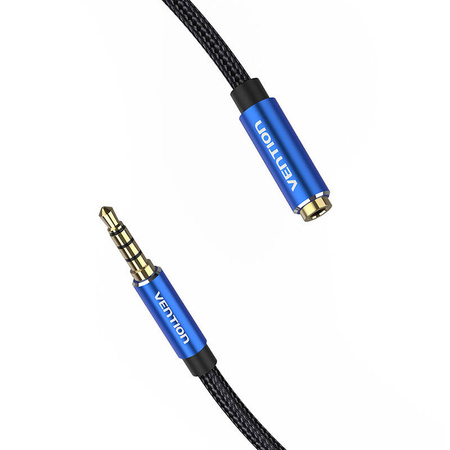 KABEL AUDIO TRRS 3,5MM MĘSKI NA 3,5MM ŻEŃSKI VENTION BHCLJ 5M NIEBIESKI