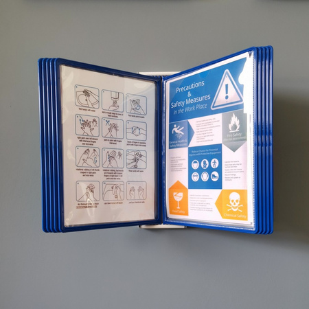 SYSTEM PREZENTACYJNY NAŚCIENNY Z 10 PANELAMI A4 LEVIATAN NIEBIESKI