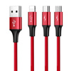 KABEL USB BASEUS RAPID 3W1 TYP C / LIGHTNING / MICRO 3A 1.2M (CZERWONY)