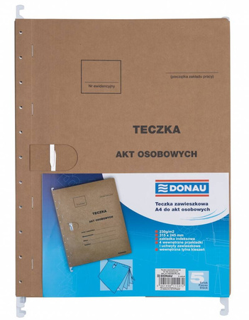 TECZKA ZAWIESZKOWA A4 DONAU DO AKT OSOBOWYCH BRĄZOWA 230 G/M²