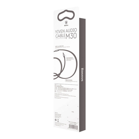 KABEL AUDIO MINI JACK 3,5MM AUX BASEUS YIVEN 1,5M (CZARNO-SREBRNY)