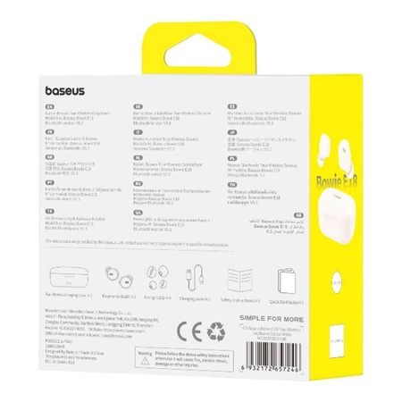 SŁUCHAWKI TWS BASEUS BOWIE E18 (BIAŁY)