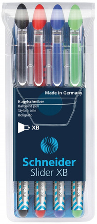 DŁUGOPISY SCHNEIDER SLIDER BASIC MIX KOLORÓW PODSTAWOWYCH XB 4SZT