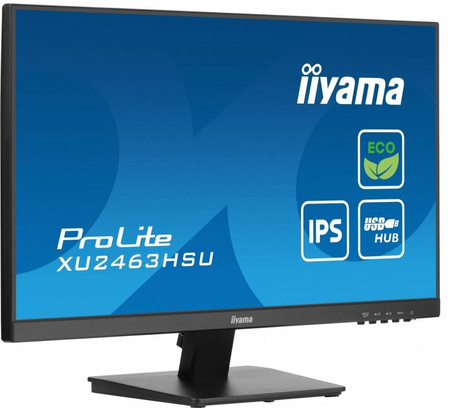 IIYAMA MONITOR 24 CALE XU2463HSU-B1 IPS,100HZ,ECO,3MS,SLIM,HDMI,DP,2X USB3.2 ,TCO,EPEAT