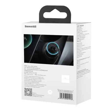 Zestaw BASEUS ładowarka samochodowa 40W + kabel USB-C 1m