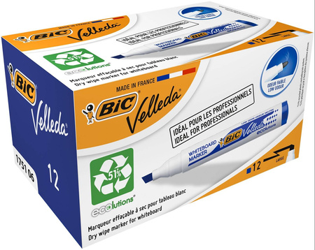 MARKER SUCHOŚCIERALNY BIC VELLEDA ECOLUTIONS 1751 904947 NIEBIESKI ŚCIĘTA 3.7-5.5MM