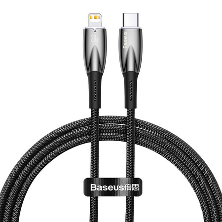 KABEL USB-C DO LIGHTNING BASEUS GLIMMER, 20W, 1M (CZARNY)