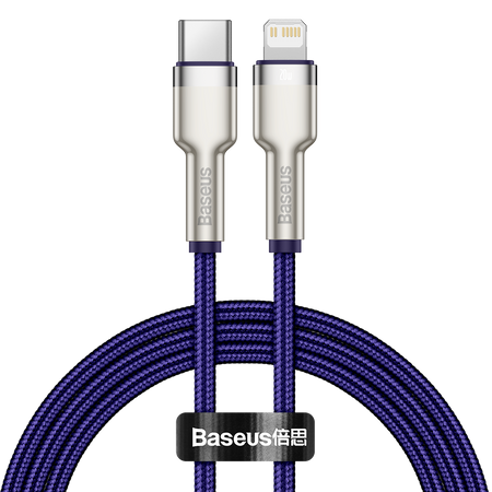 Kabel USB-C do Lightning Baseus Cafule, PD, 20W, 1m (fioletowy)