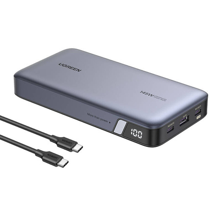 POWERBANK 25000MAH UGREEN PB205, USB + 2X USB-C, 145W PD (SZARY)